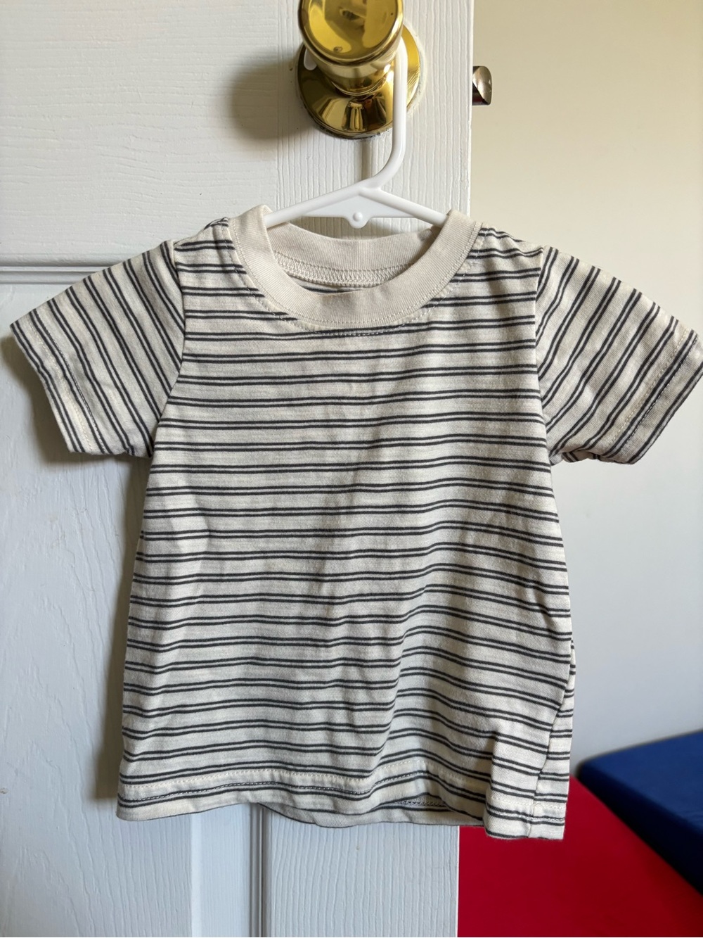 Carter's Cream Tee with Black Stripes